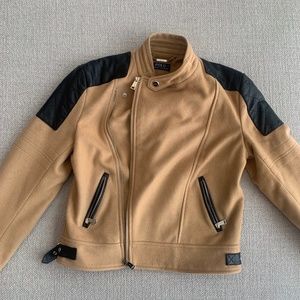 Polo Ralph Lauren Wool Cashmere Leather Trim Bomber Jacket